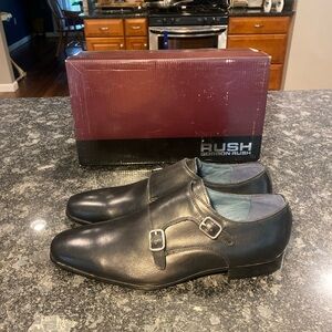 Gordon Rush Luke Double Monk Strap Men's 10.5 Leather Black Dress Shoes NIB